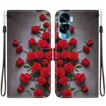 For Honor 90 Lite Crystal Texture Colored Drawing Leather Phone Case(Red Roses)