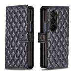 For Samsung Galaxy Z Fold6 Diamond Lattice Wallet Flip Leather Phone Case(Black)