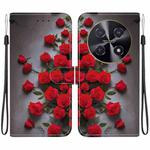 For Huawei nova 12i / Enjoy 70 Pro Crystal Texture Colored Drawing Leather Phone Case(Red Roses)