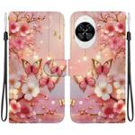 For Huawei nova 14 Crystal Texture Colored Drawing Leather Phone Case(Lantern Butterflies)