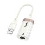 hoco UA41 Crystal 100Mbps USB to RJ45 Ethernet Adapter(Apricot)