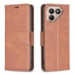 For Tecno Pova 7 Ultra 5G Lambskin Texture Pure Color Flip Leather Phone Case(Brown)