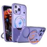 For iPhone 17 Pro Max kalebol MagSafe Metal Ring Holder Phone Case(Light Purple)