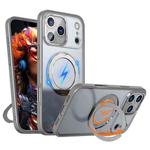 For iPhone 17 Pro Max kalebol MagSafe Metal Ring Holder Phone Case(Titanium Gray)