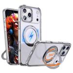 For iPhone 17 Pro Max kalebol MagSafe Metal Ring Holder Phone Case(Transparent)