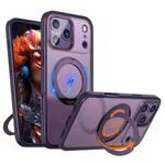 For iPhone 17 Pro Max kalebol MagSafe Metal Ring Holder Phone Case(Dark Purple)