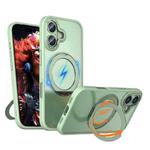 For iPhone 17 kalebol MagSafe Metal Ring Holder Phone Case(Avocado Green)
