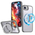 For iPhone 16e kalebol MagSafe Metal Ring Holder Phone Case(Titanium Gray)