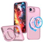 For iPhone 16e kalebol MagSafe Metal Ring Holder Phone Case(Pink)