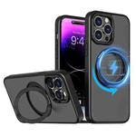 For iPhone 14 Pro Max kalebol MagSafe Metal Ring Holder Phone Case(Black)