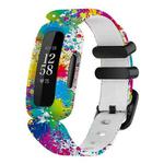 For Fitbit Ace 3 / Inspire2 xDfind Black Buckle Painting Integrated Silicone Watch Band(Painting)