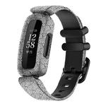 For Fitbit Ace 3 / Inspire2 xDfind Black Buckle Painting Integrated Silicone Watch Band(Clouds)