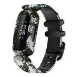 For Fitbit Ace 3 / Inspire2 xDfind Black Buckle Painting Integrated Silicone Watch Band(Camouflage)
