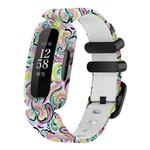 For Fitbit Ace 3 / Inspire2 xDfind Black Buckle Painting Integrated Silicone Watch Band(Facial Makeup)