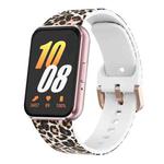 For Samsung Galaxy Fit3 xDfind Gold Buckle Printed Silicone Watch Band(Brown Leopard Print)