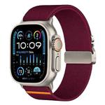 For Apple Watch 38 / 40 / 41 / S10 42mm xDfind Parachute Buckle Stretch Nylon Watch Band(Wine Red)