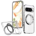 For Google Pixel 9 Pro kalebol MagSafe Metal Ring Holder Phone Case(Transparent)