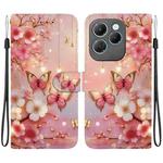 For Infinix Hot 40 / Hot 40 Pro Crystal Texture Colored Drawing Leather Phone Case(Lantern Butterflies)