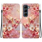 For Infinix Hot 50 4G Crystal Texture Colored Drawing Leather Phone Case(Lantern Butterflies)