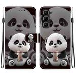For Infinix Hot 50 Pro 4G Crystal Texture Colored Drawing Leather Phone Case(Milk Tea Bear)