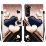 For Infinix Hot 50 Pro+ 4G Crystal Texture Colored Drawing Leather Phone Case(Love Heart)