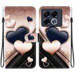 For Infinix Note 40 5G Crystal Texture Colored Drawing Leather Phone Case(Love Heart)