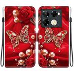 For Infinix Note 40 Pro 4G / 5G / Note 40 Pro+ Crystal Texture Colored Drawing Leather Phone Case(Pearl Butterfly Rose)