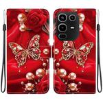 For Infinix Note 50 4G / Note 50 Pro 4G Crystal Texture Colored Drawing Leather Phone Case(Pearl Butterfly Rose)