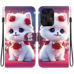 For Infinix Note 50 Pro+ Crystal Texture Colored Drawing Leather Phone Case(Rose Cat)