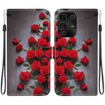 For Infinix Note 50 Pro+ Crystal Texture Colored Drawing Leather Phone Case(Red Roses)