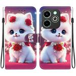 For Infinix Smart 8 / Smart 8 HD / Hot 40i Crystal Texture Colored Drawing Leather Phone Case(Rose Cat)