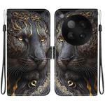 For Infinix Zero 40 4G / 5G Crystal Texture Colored Drawing Leather Phone Case(Black Gold Lion)
