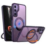 For Samsung Galaxy A16 5G kalebol MagSafe Metal Ring Holder Phone Case(Dark Purple)