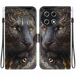 For Tecno Camon 30S / Camon 30S Pro Crystal Texture Colored Drawing Leather Phone Case(Black Gold Lion)