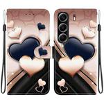 For Tecno Camon 40 Crystal Texture Colored Drawing Leather Phone Case(Love Heart)