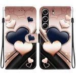 For Tecno Camon 40 Pro Crystal Texture Colored Drawing Leather Phone Case(Love Heart)