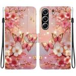 For Tecno Camon 40 Pro Crystal Texture Colored Drawing Leather Phone Case(Lantern Butterflies)
