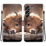 For Tecno Camon 40 Pro Crystal Texture Colored Drawing Leather Phone Case(Calf)