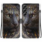 For Tecno Camon 40 Pro Crystal Texture Colored Drawing Leather Phone Case(Black Gold Lion)