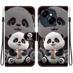For Tecno Pop 9 4G / Spark Go 1 Crystal Texture Colored Drawing Leather Phone Case(Milk Tea Bear)