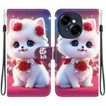 For Tecno Pop 9 4G / Spark Go 1 Crystal Texture Colored Drawing Leather Phone Case(Rose Cat)