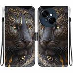 For Tecno Pop 9 4G / Spark Go 1 Crystal Texture Colored Drawing Leather Phone Case(Black Gold Lion)