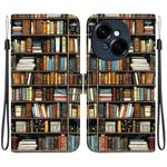 For Tecno Pop 9 4G / Spark Go 1 Crystal Texture Colored Drawing Leather Phone Case(Bookshelf)