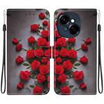 For Tecno Pop 9 4G / Spark Go 1 Crystal Texture Colored Drawing Leather Phone Case(Red Roses)