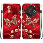 For Tecno Pop 9 5G / Spark 30C 5G Crystal Texture Colored Drawing Leather Phone Case(Pearl Butterfly Rose)
