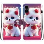 For Tecno Pop 10 / Spark Go 2 4G Crystal Texture Colored Drawing Leather Phone Case(Rose Cat)