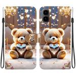 For Tecno Pop 10 / Spark Go 2 4G Crystal Texture Colored Drawing Leather Phone Case(Diamond Bear)