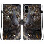For Tecno Pop 10 / Spark Go 2 4G Crystal Texture Colored Drawing Leather Phone Case(Black Gold Lion)