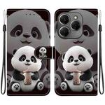 For Tecno Spark 20 Pro 4G Crystal Texture Colored Drawing Leather Phone Case(Milk Tea Bear)