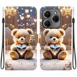 For Tecno Spark 20 Pro 4G Crystal Texture Colored Drawing Leather Phone Case(Diamond Bear)